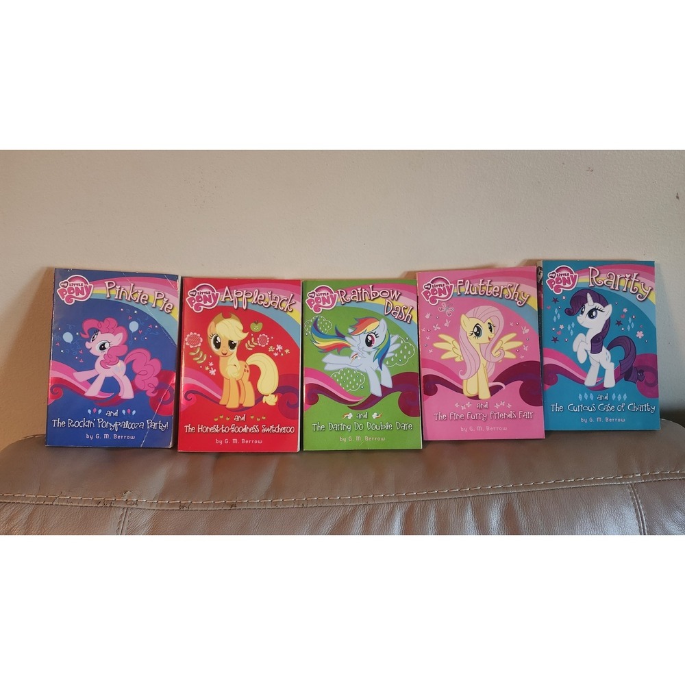 My Little Pony Book's Mixed Lot of 5 Paperback Fluttershy Pinkie Pie Rainbow...
